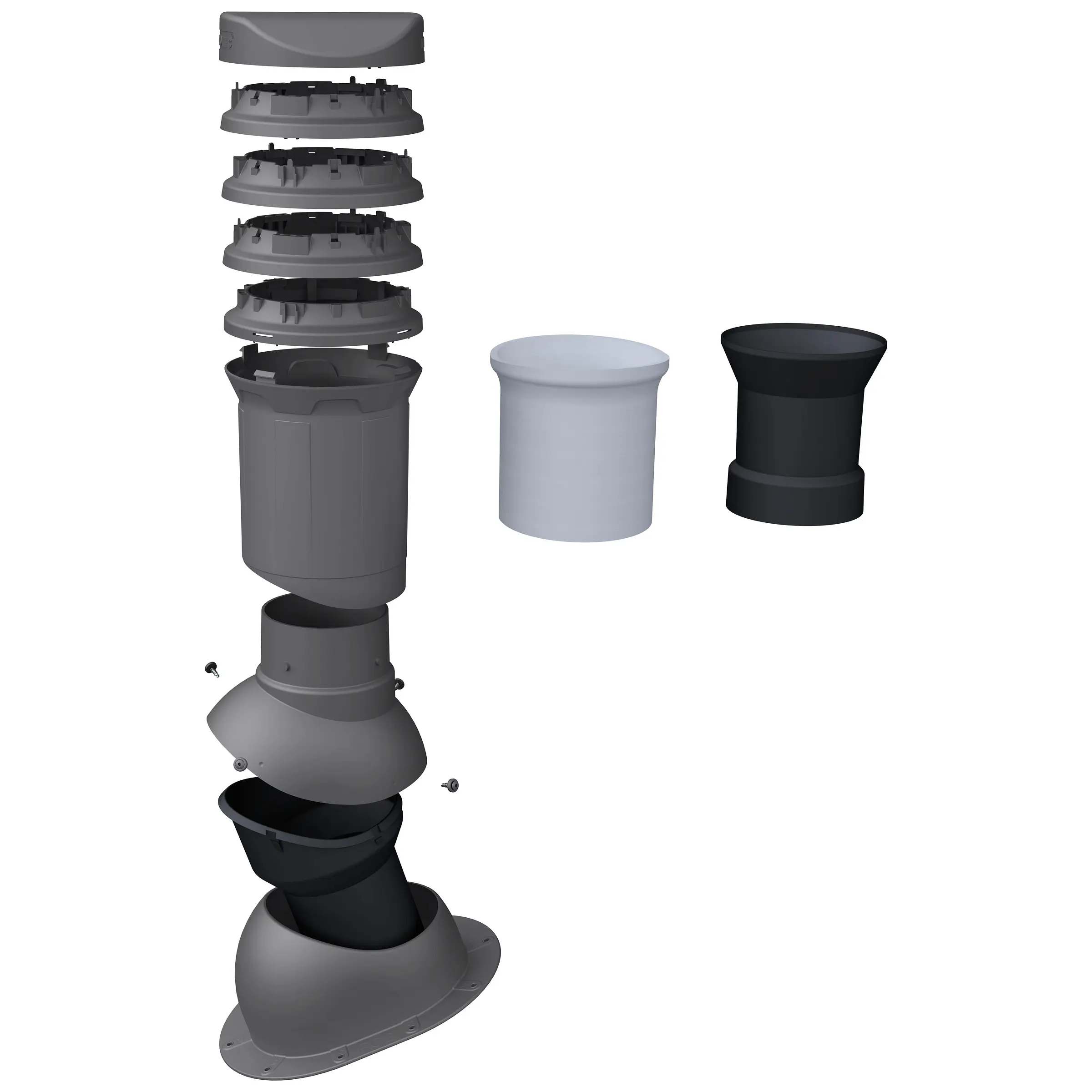 Kominek izolowany FLUXAR Ø125mm do pokryć płaskich - obrazek 2